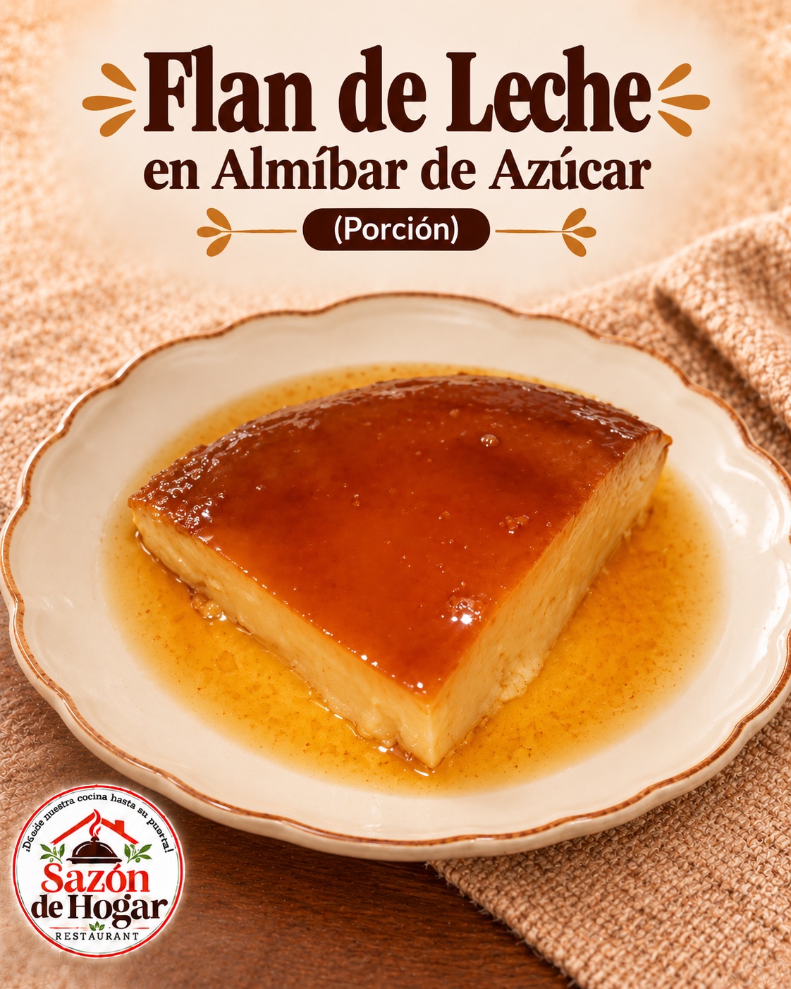 Flan de leche en almíbar