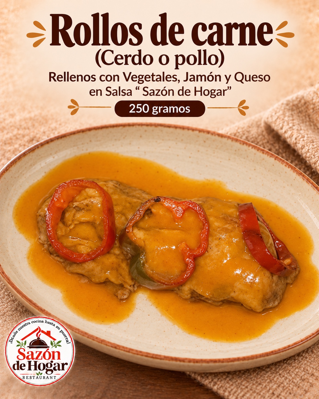 Rollos de carne rellenos